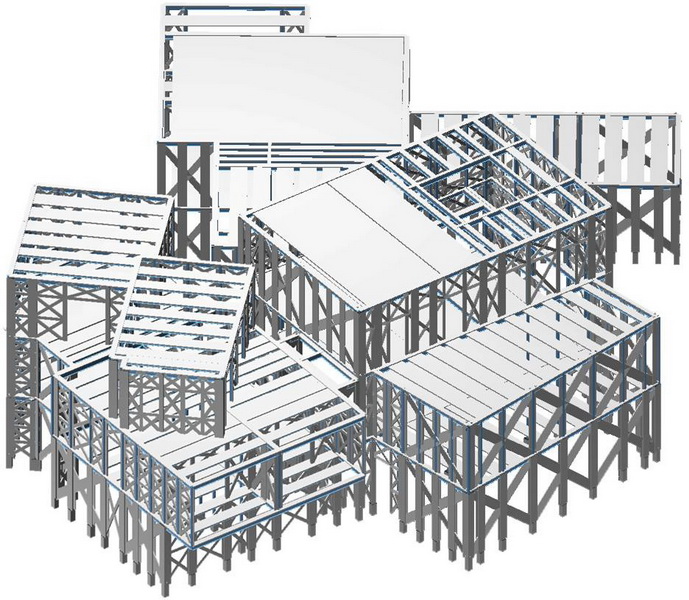 Strut and tie model, Earthquake analysis building model, Composite Steel construction with gunite