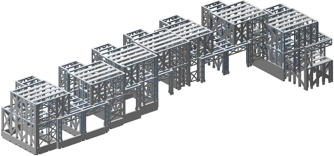 Strut and tie model, Earthquake analysis building model, Composite Steel construction with gunite