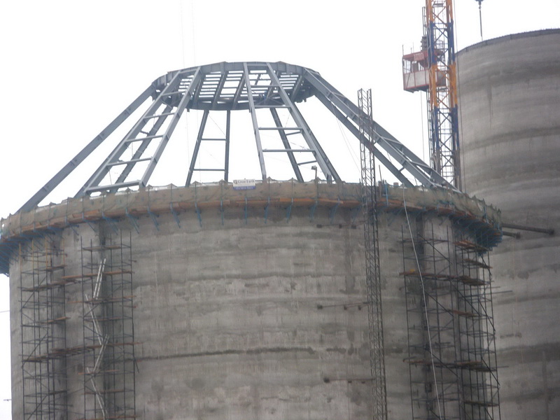 HCC Cement Plant, Sharjah, U.A.E.-Clinker silo-Steel structure, Construction phases