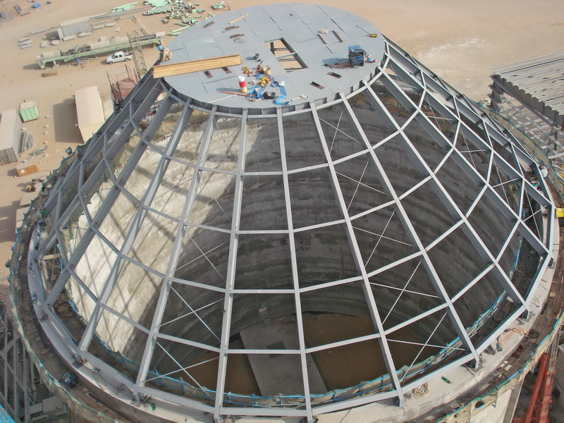 HCC Cement Plant, Sharjah, U.A.E.-Clinker silo-Steel structure, Construction phases