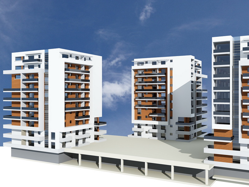 Delia Lebada, Apartment Buildings Complex, Bucharest-Earthquake analysis building model, Seismic reinforced concrete cores
