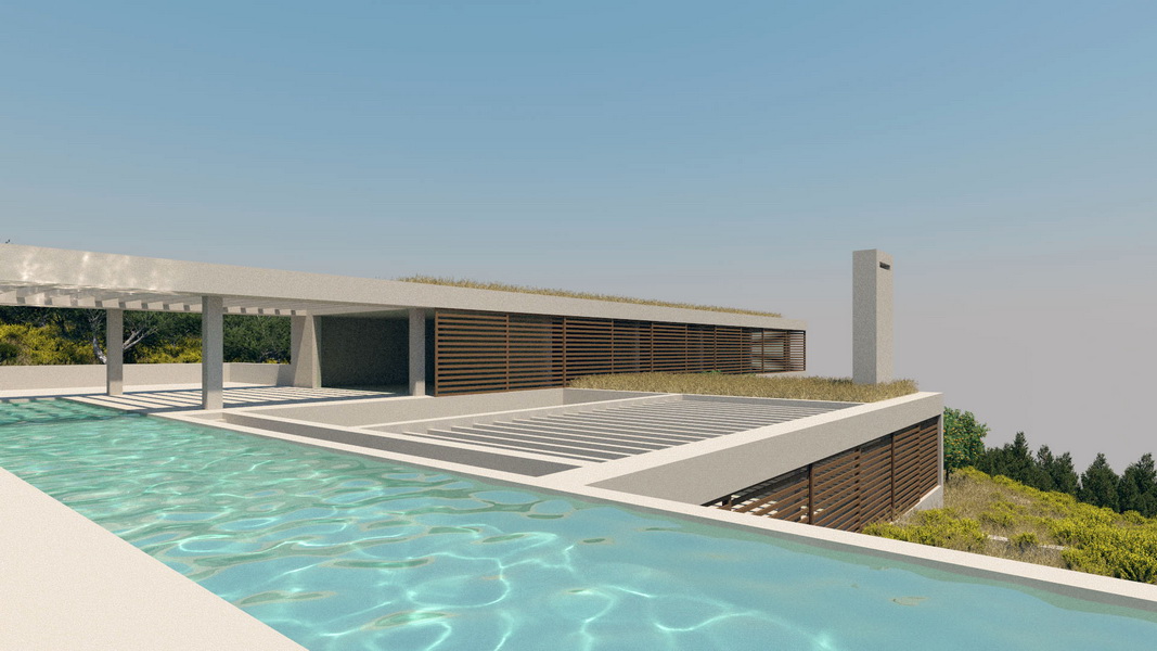 Family House, Dionysos, Athens-Flat slab, Steel Concrete composite columns, Swimming pool