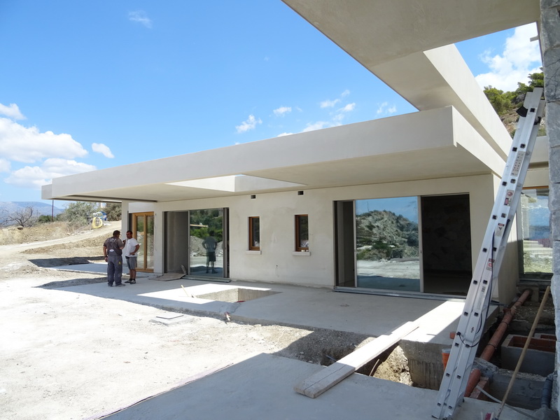 Villa in Ermioni, Peloponnese-Flat slab, Post tensioned reinforced concrete slabs
